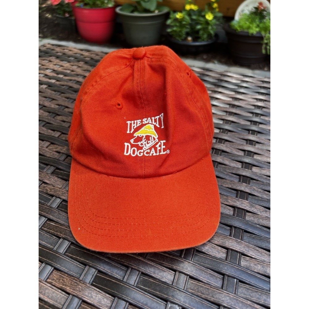 Salty Dog Cafe Youth Orange Adjustable Baseball Hat Cap Coastal Beach Style